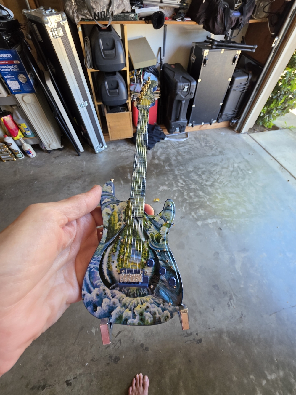 Fender Blue and Green Scenic Mini Guitar Wall Art